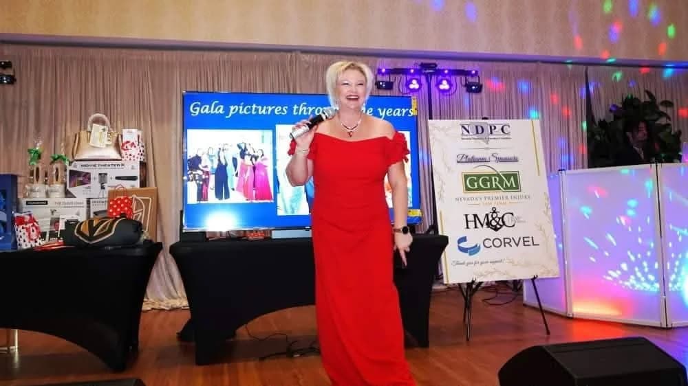 Kristi speaking at a Nevada Disability Prevention Coalition gala